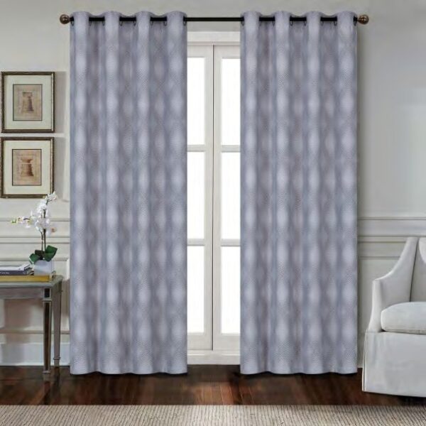 1 Piece Jacquard Window Curtain Panel with 8 Grommets.