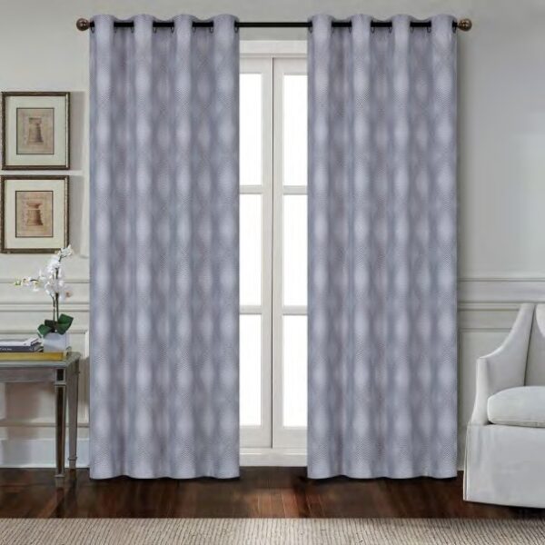 1 Piece Jacquard Window Curtain Panel with 8 Grommets.