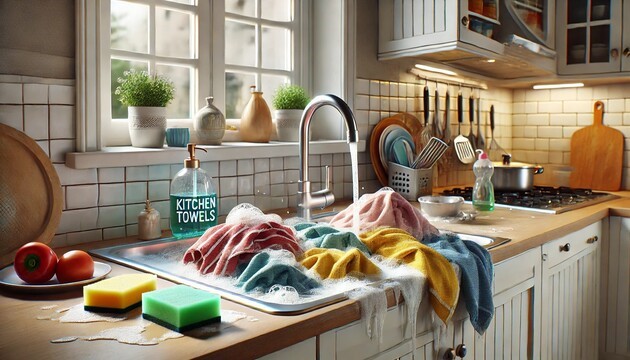 washing-kitchen-towels