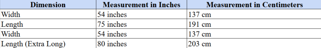 What-is-the-width-of-a-double-mattress